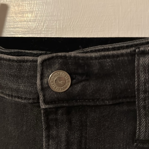 Hollister High Rise Flare Faded Black Denim Jeans Raw Hem 5 R 27 waist 31 Length - Picture 6 of 12